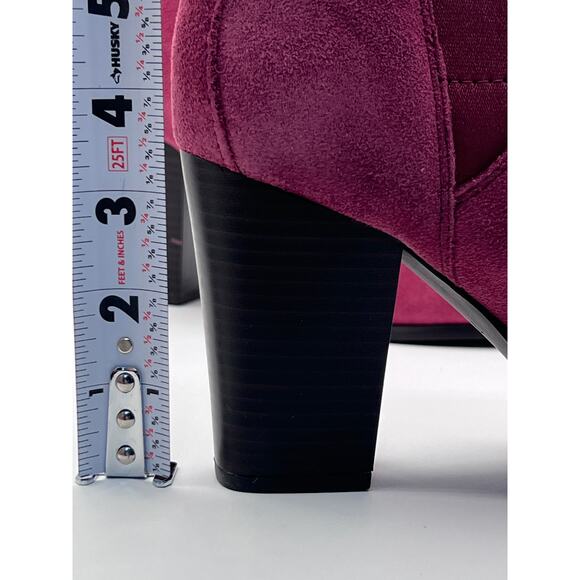 Michael Kors Evaline Suede Heeled 3.5" Bootie Women's Size 7.5M Burgundy NEW - Picture 7 of 12